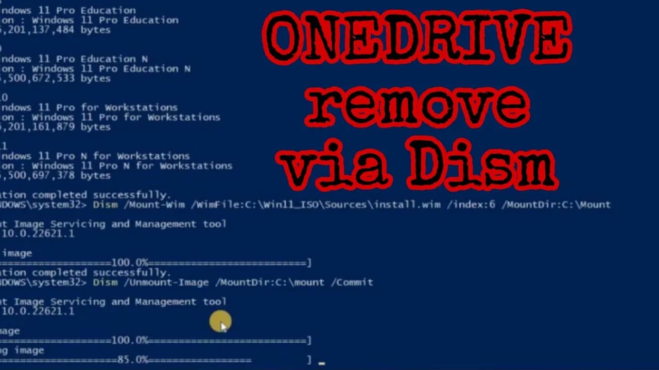 How to remove OneDrive from Windows via DISM