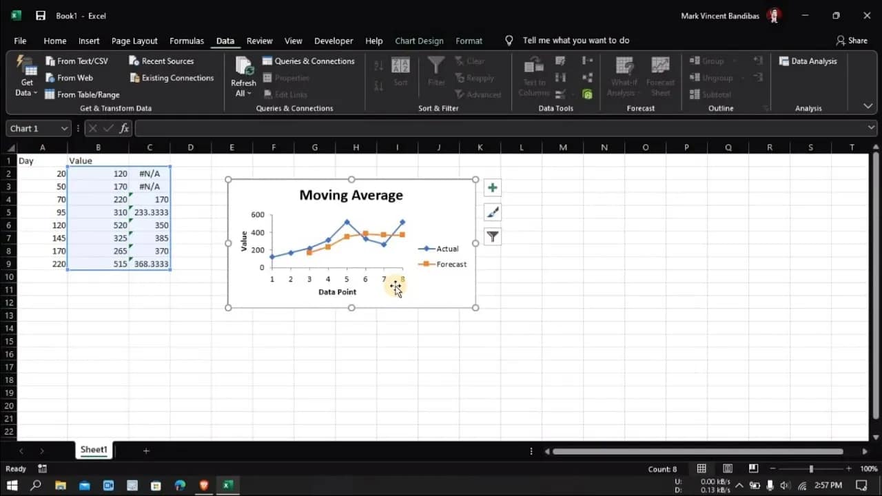 How to Calculate a Moving Average in Microsoft Excel