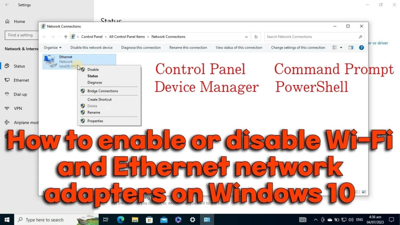 How to enable or disable Wi-Fi and Ethernet network adapters on Windows 10