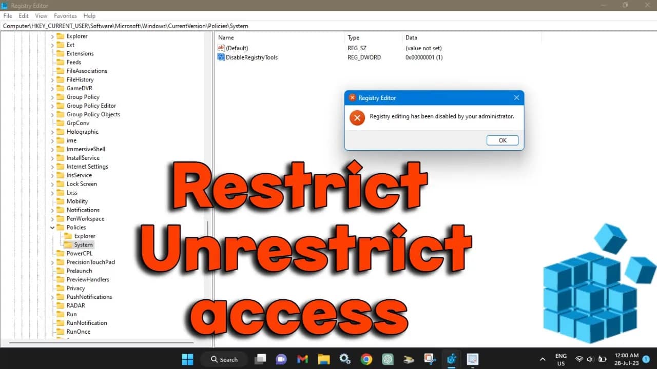 How to restrict access to Registry on Windows 11