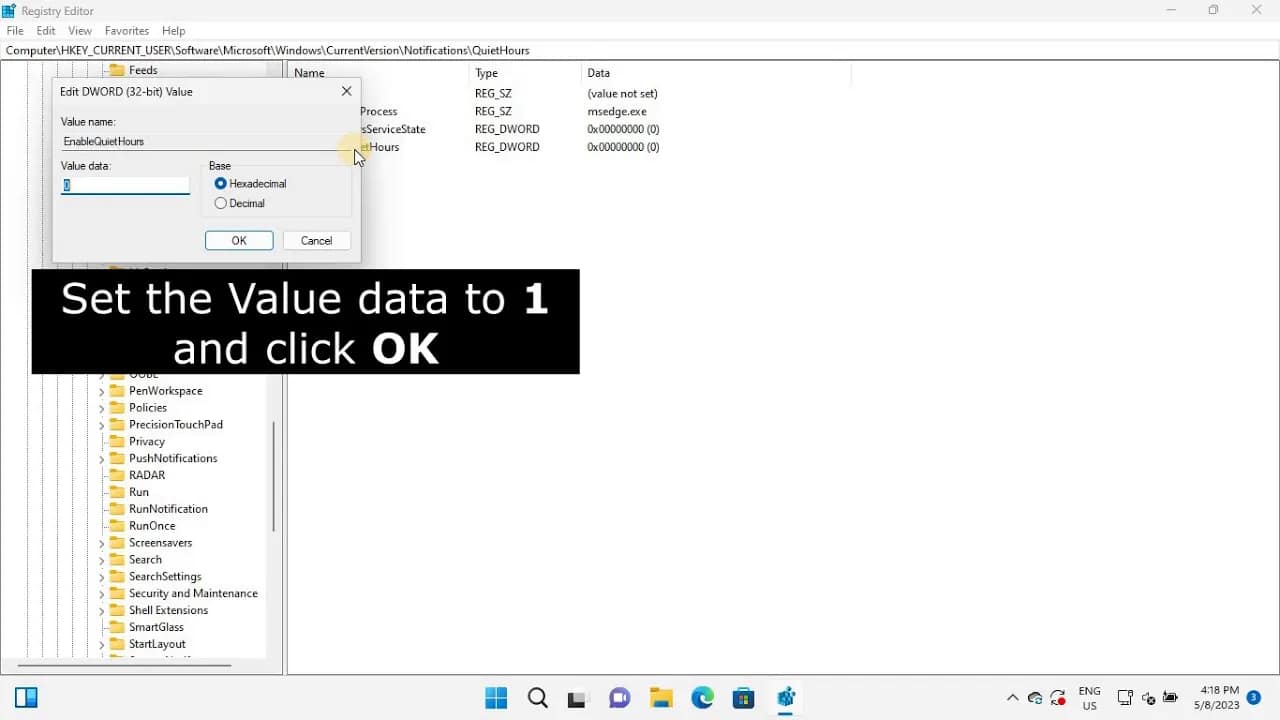 How to Enable or Disable Quiet Hours in Windows 11