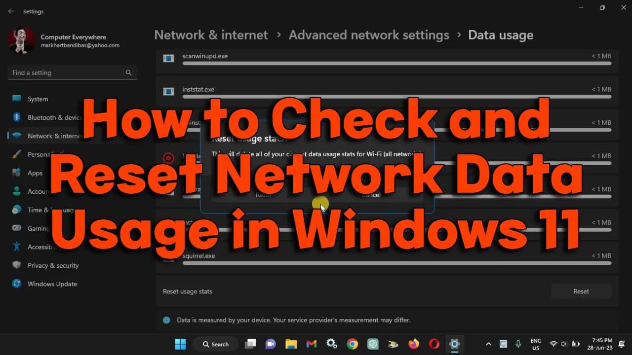 How to Check and Reset Network Data Usage in Windows 11