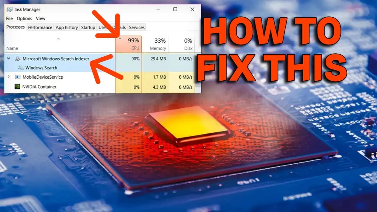 How to Reduce the “Microsoft Windows Search Indexer” High CPU Usage