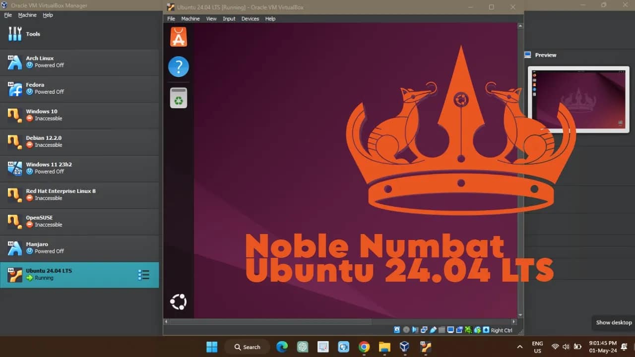 Install Ubuntu 24.04 LTS (Noble Numbat) on VirtualBox