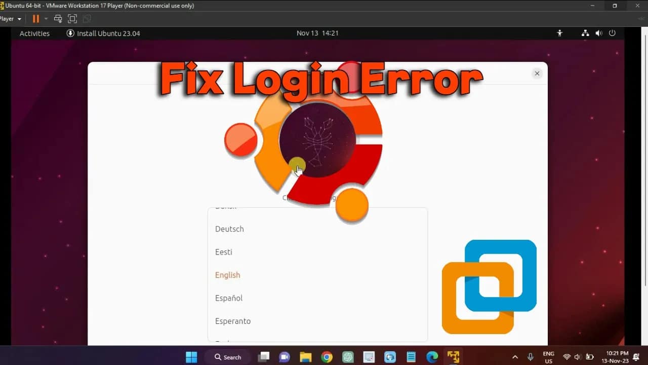 How to Fix the Ubuntu 23.04 Login Error on VMware