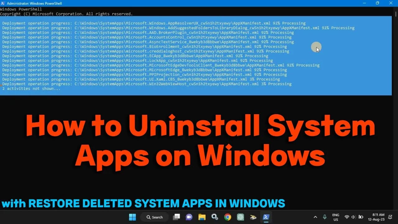 How to Uninstall System Apps on Windows