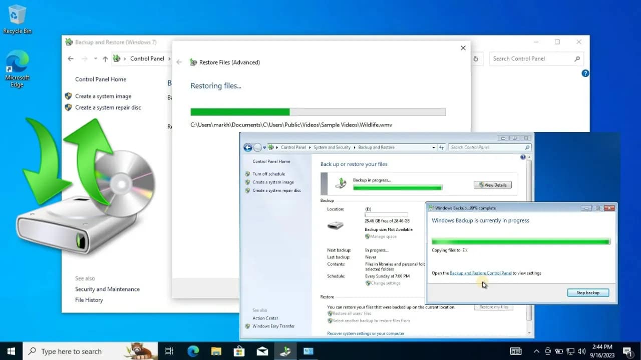 How to Create and Restore Windows 7 Backup file on Windows 10
