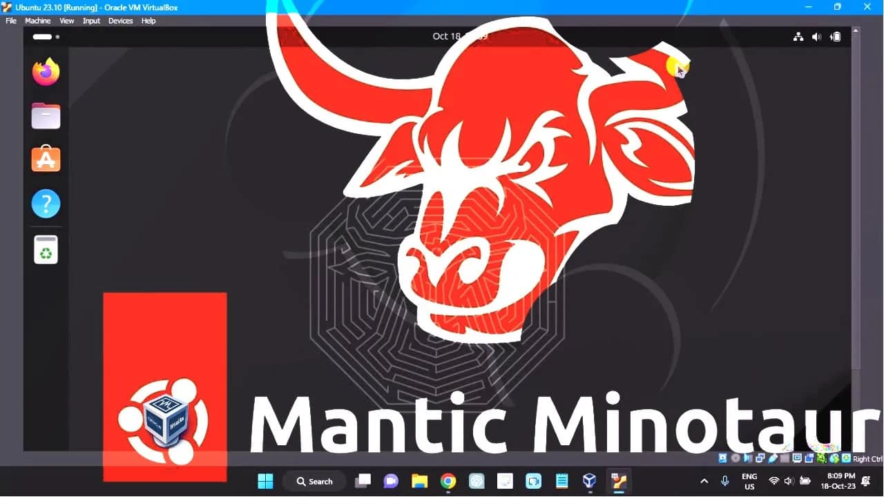 How to Install Ubuntu 23.10 Mantic Minotaur on VirtualBox