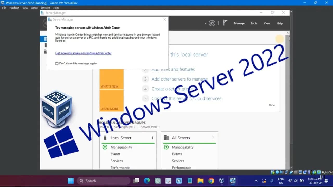 How to install Windows Server 2022 on VirtualBox