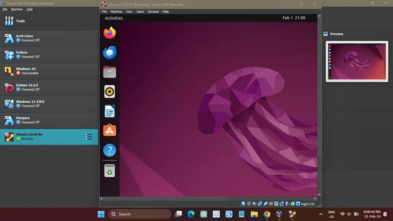 How to install Ubuntu 22.04.4 LTS (Jammy Jellyfish) on VirtualBox