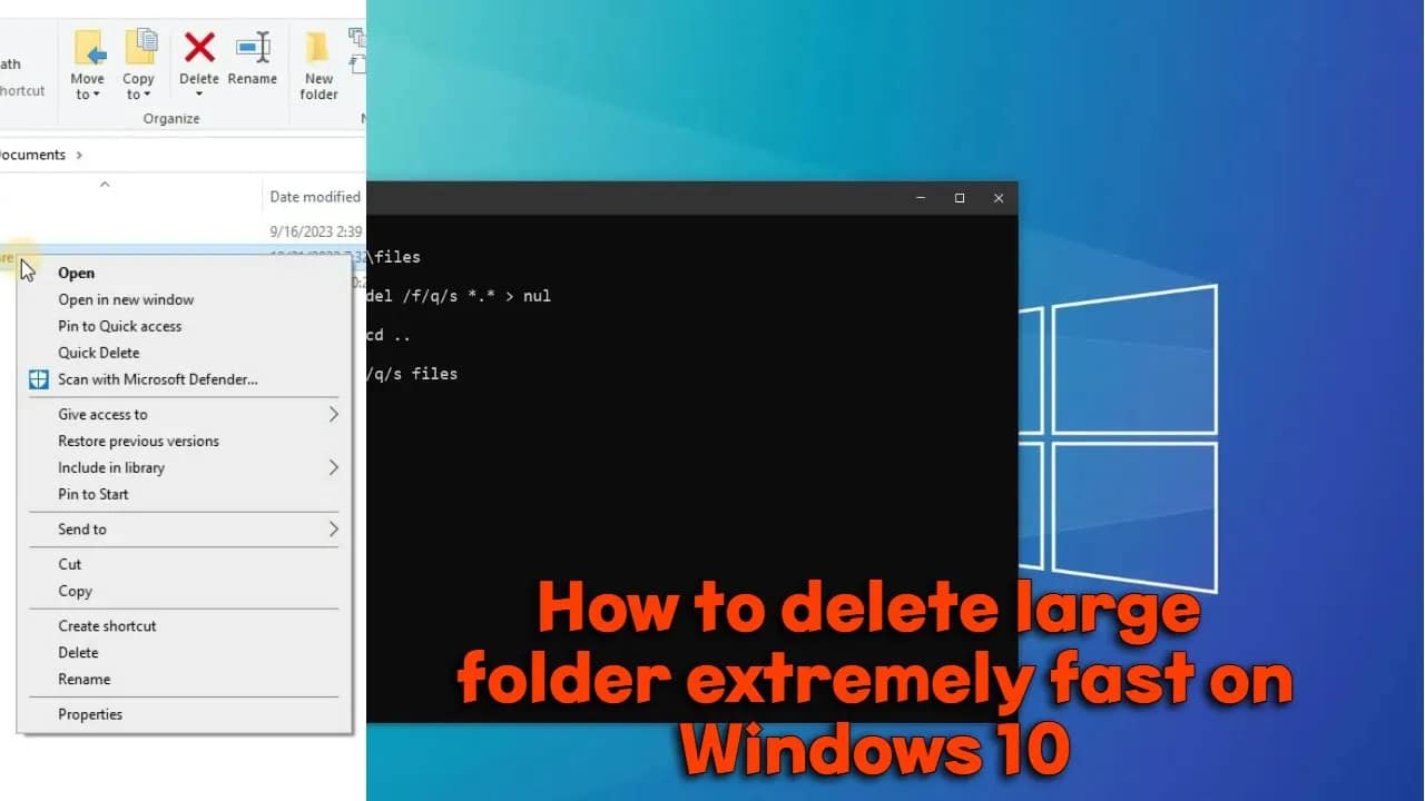 How to delete large folder extremely fast on Windows 10 and Windows 11