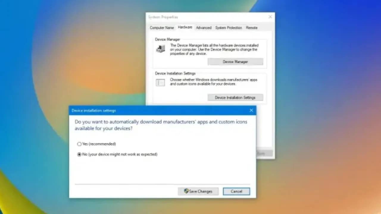 How to stop automatic driver installation on Windows 10