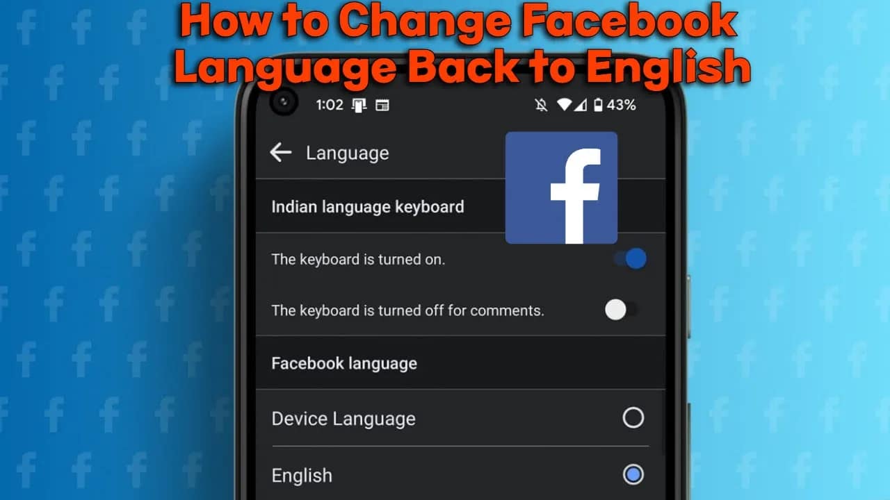 How to Change Facebook Language Back to English