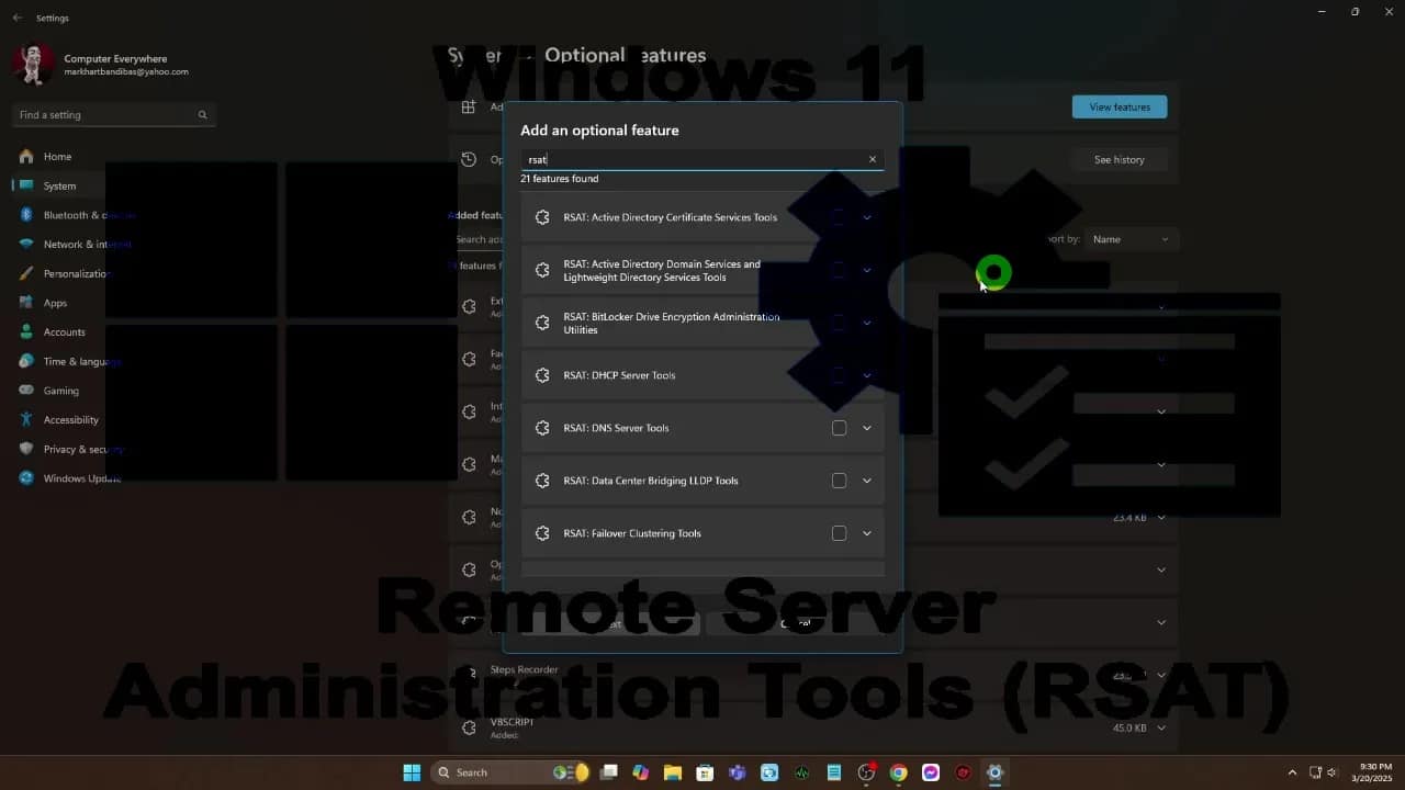 Install Remote Server Administration Tools on Windows 11