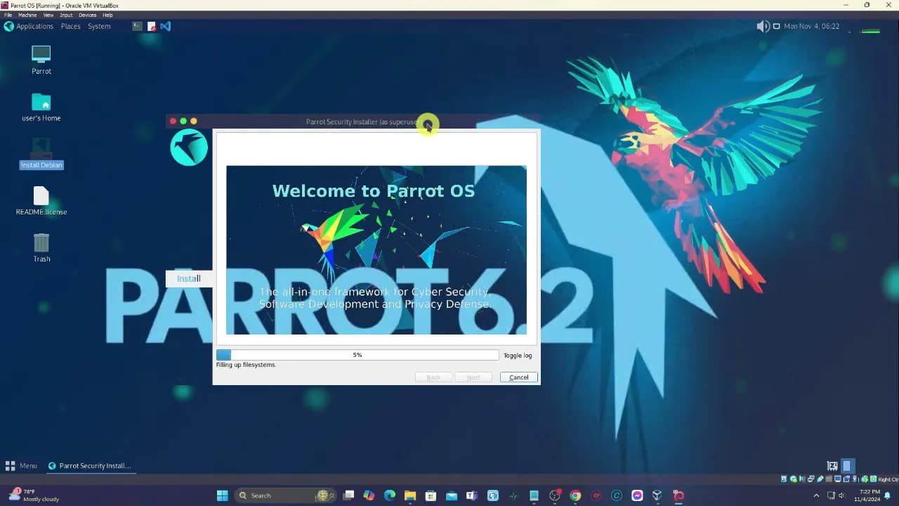 How to Install latest Parrot OS in VirtualBox