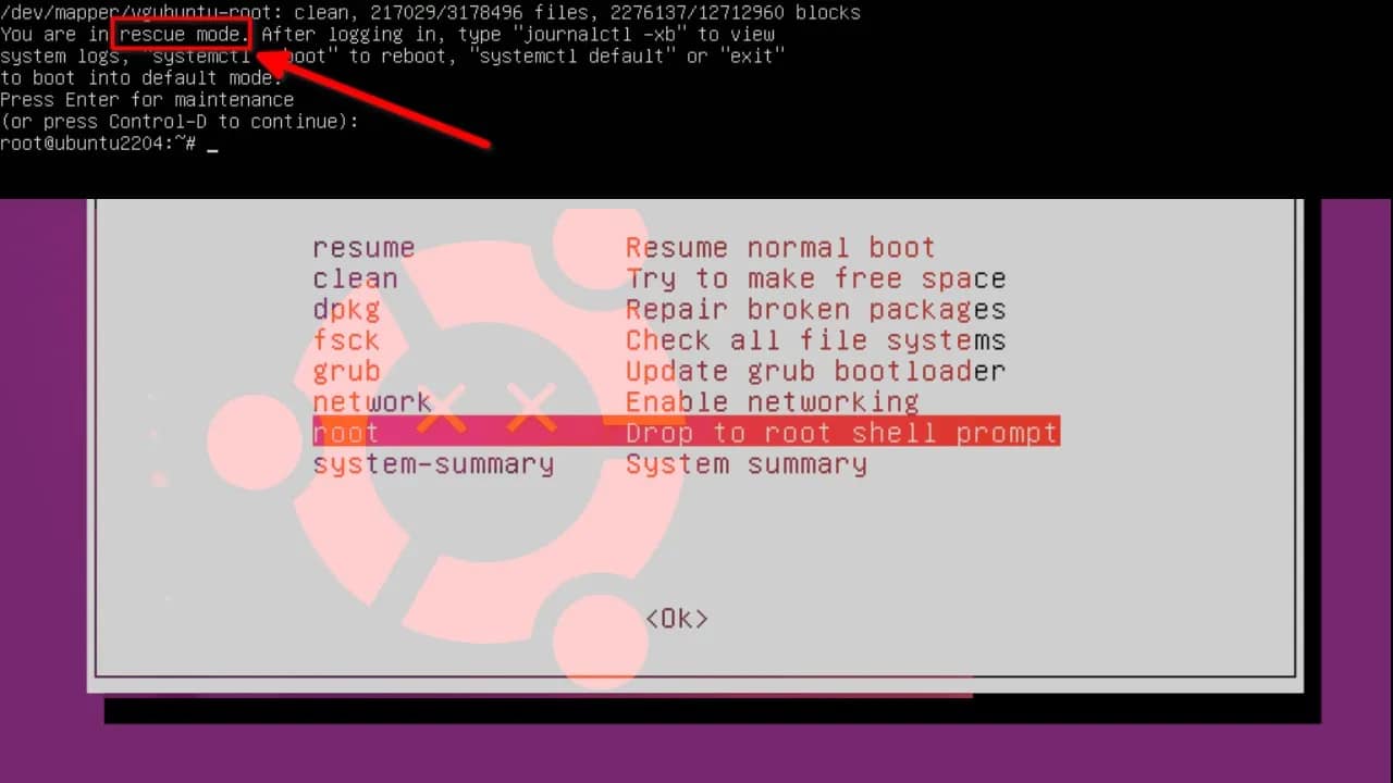 How To Boot Into Rescue Mode Or Emergency Mode In Ubuntu 22.04 / 20.04 / 18.04
