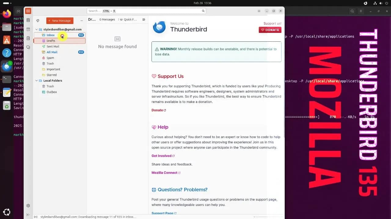 How to Install Thunderbird 135 on a Linux